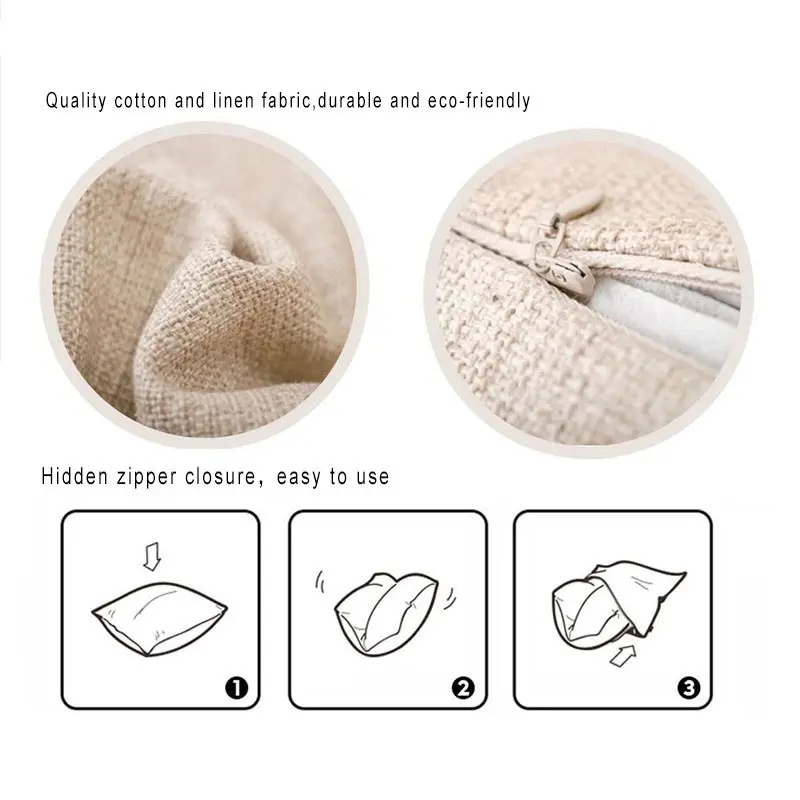 Almohada de lino de algodón personalizada